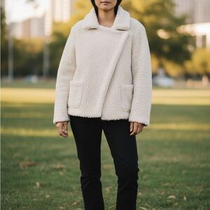 Jack by BB Dakota Cream Faux Fur Jacket size Medium